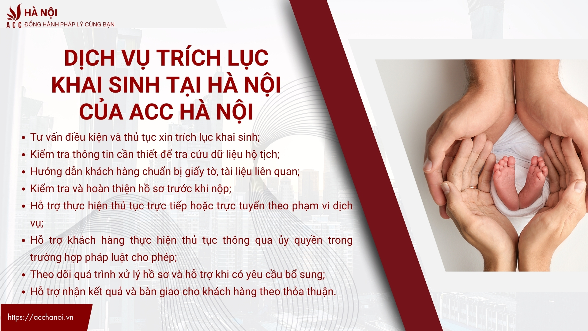 Dịch vụ trích lục khai sinh tại Hà Nội của ACC Hà Nội