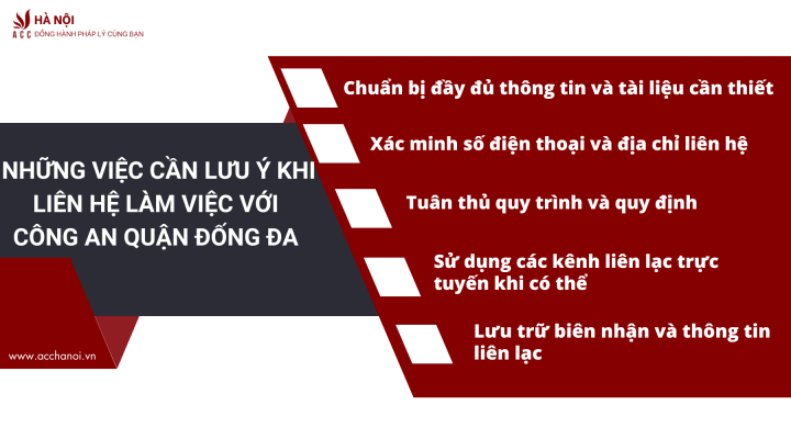 Nhung viec can luu y khi lien he lam viec voi Cong an quan Dong Da 1