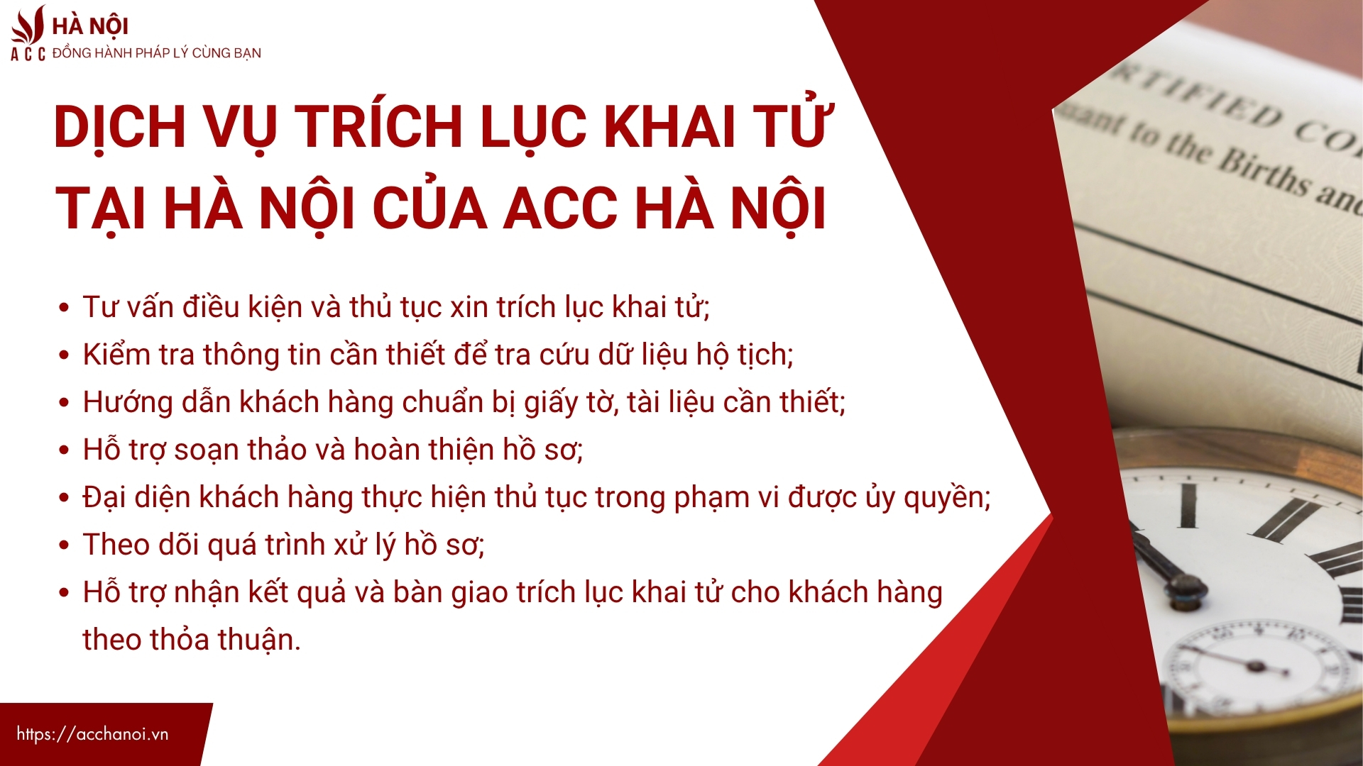 Dịch vụ trích lục khai tử tại Hà Nội của ACC Hà Nội