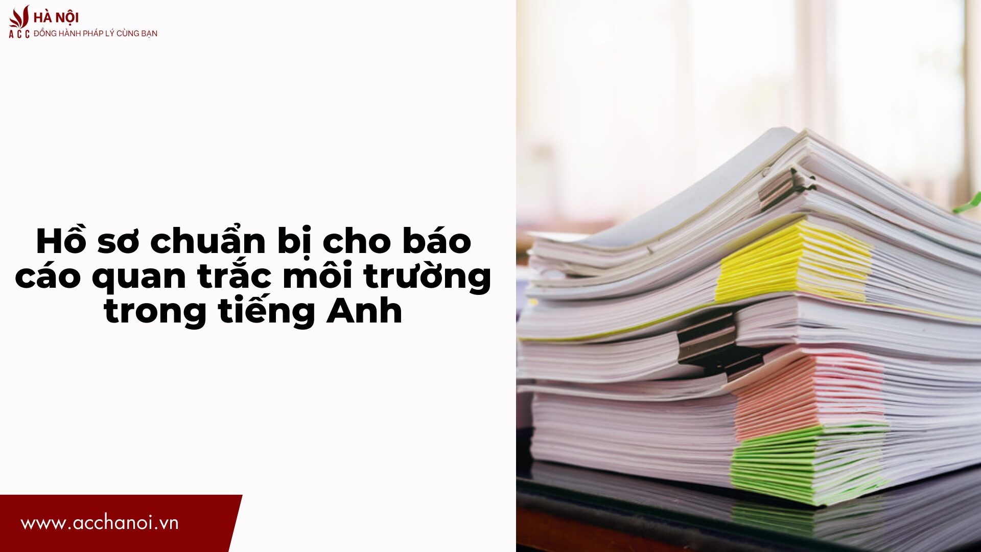 Ho so chuan bi cho bao cao quan trac moi truong trong tieng Anh