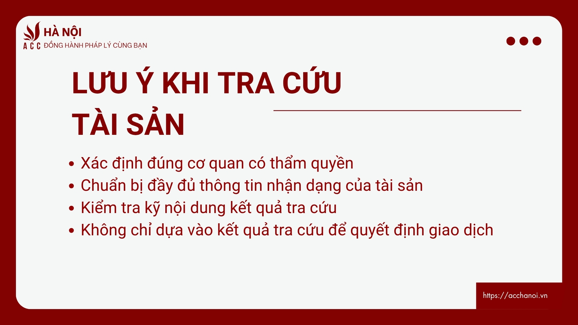 Lưu ý khi tra cứu tài sản