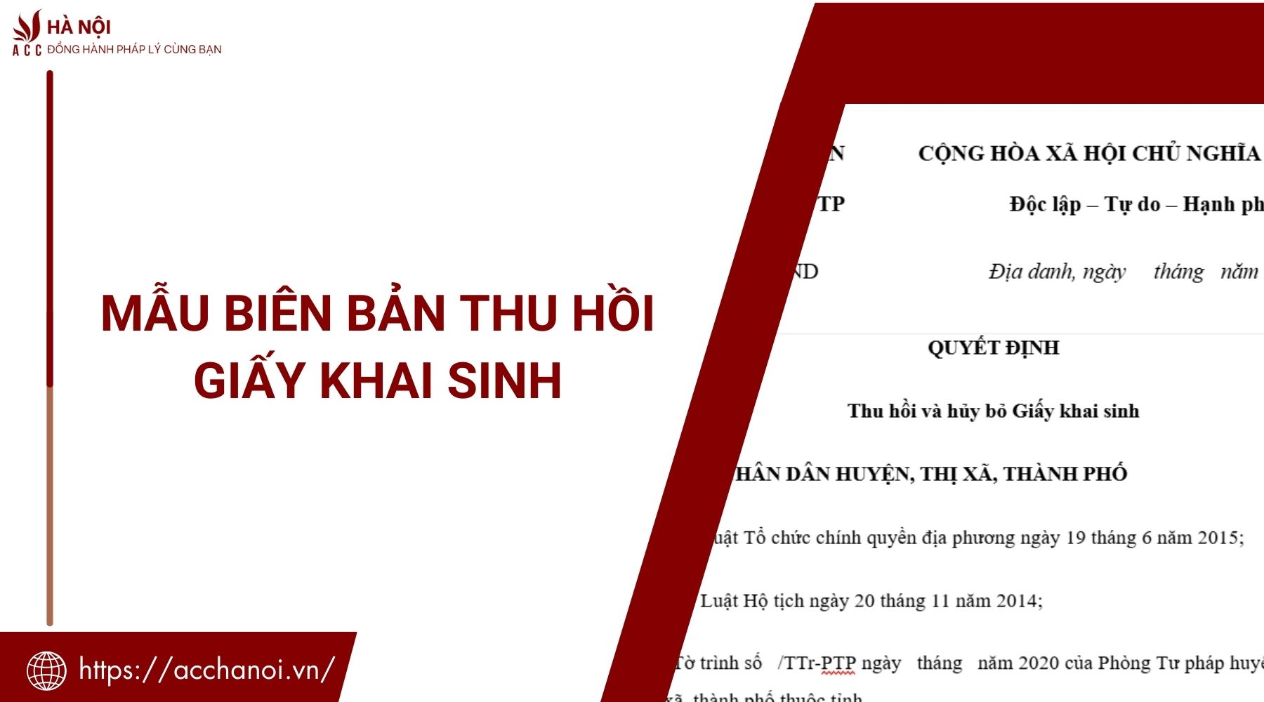 Mẫu biên bản thu hồi giấy khai sinh