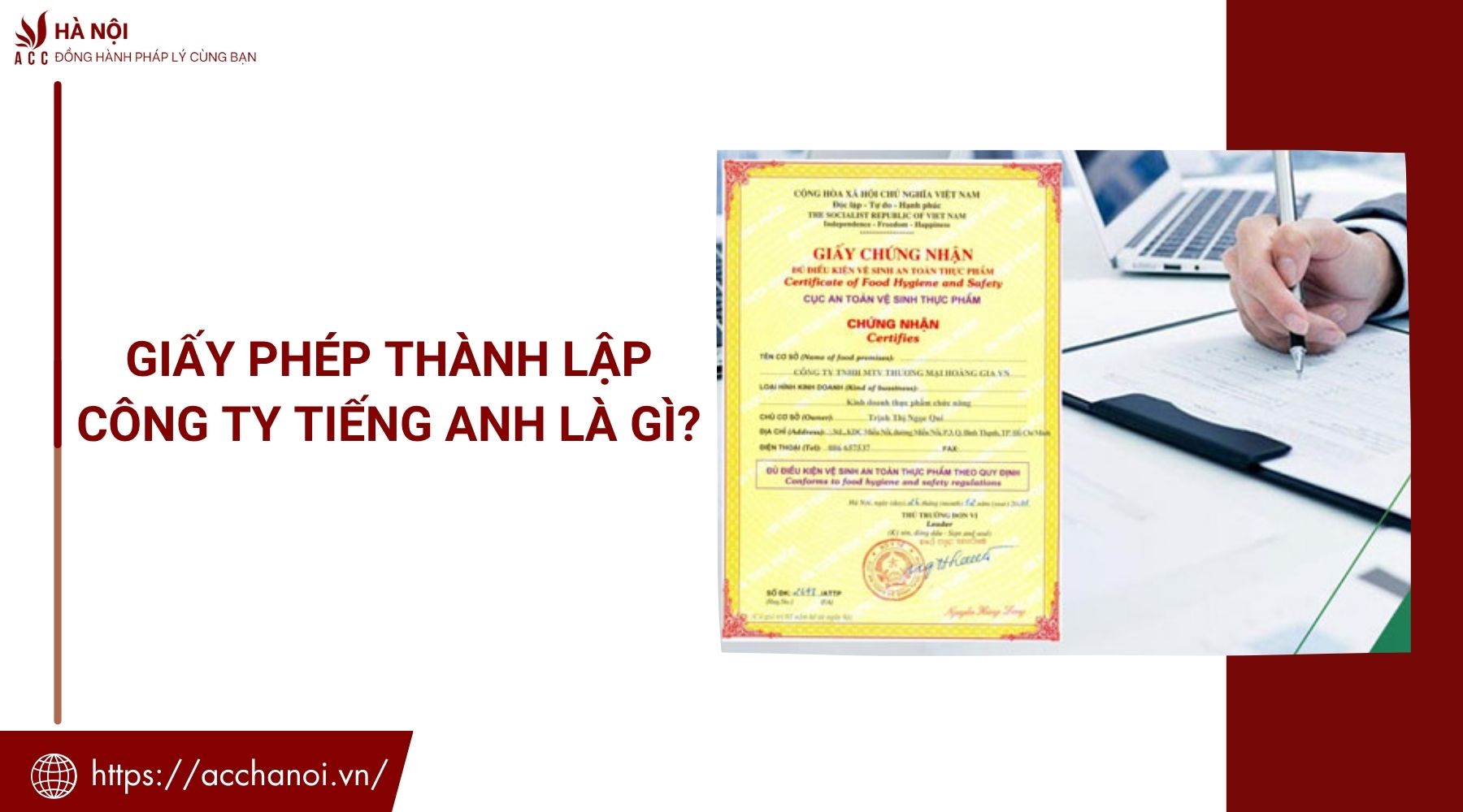 Giấy phép thành lập công ty tiếng Anh là gì?