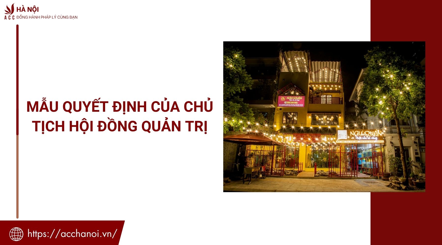 Mẫu quyết định của chủ tịch hội đồng quản trị