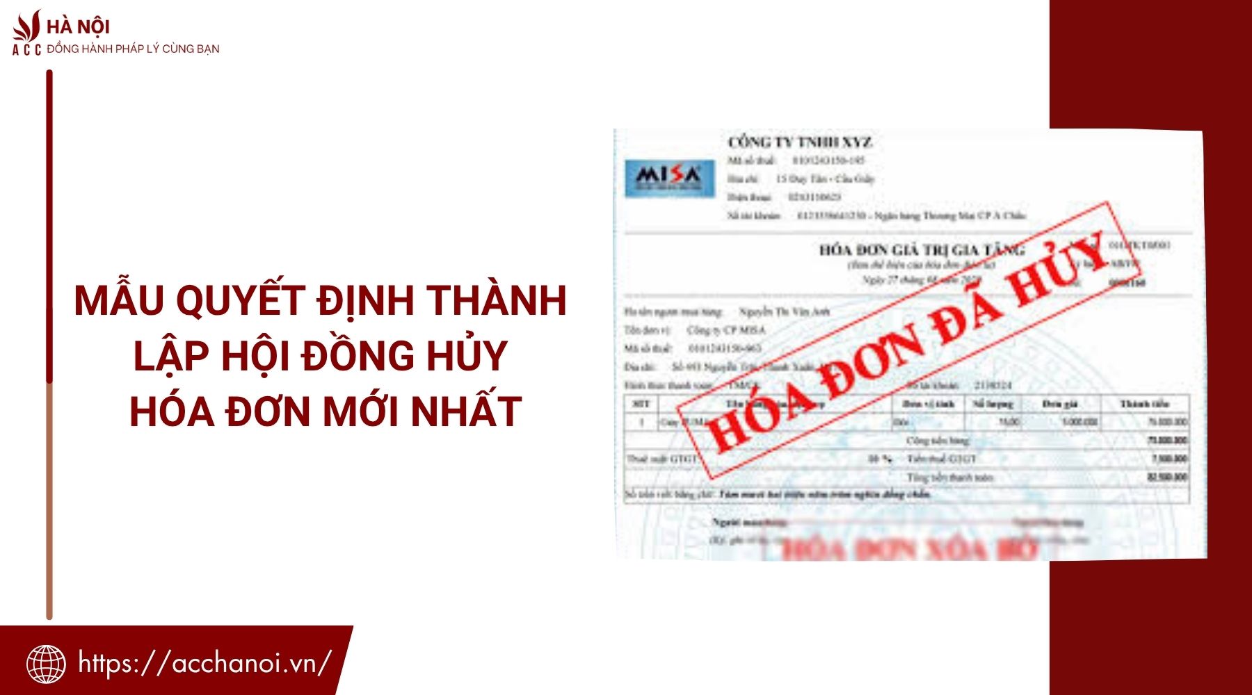 Mẫu quyết định thành lập hội đồng hủy hóa đơn mới nhất