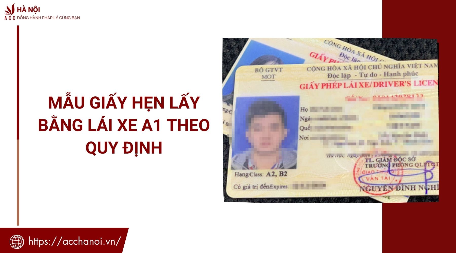 Mẫu giấy hẹn lấy bằng lái xe A1 theo quy định