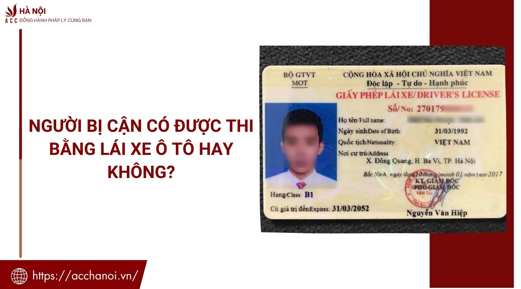 Người bị cận có được thi bằng lái xe ô tô hay không?