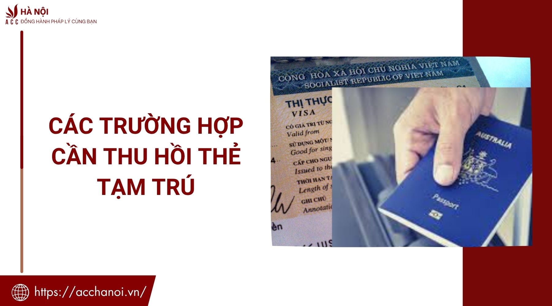 Các trường hợp cần thu hồi thẻ tạm trú