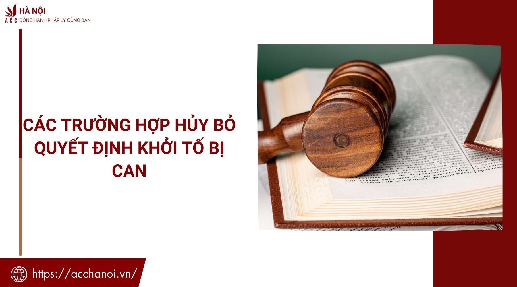 Các trường hợp hủy bỏ quyết định khởi tố bị can