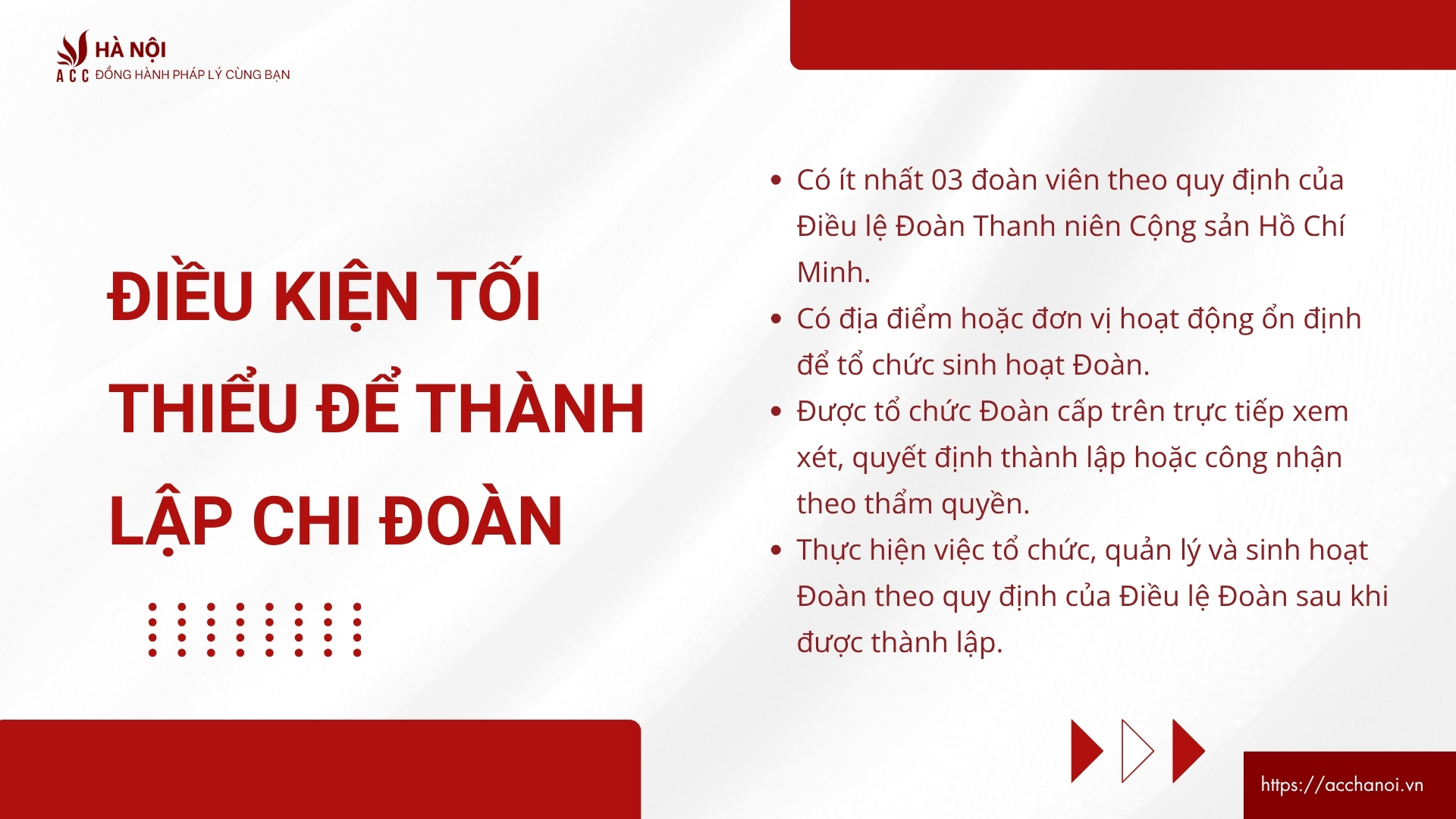 Điều kiện tối thiểu để thành lập chi Đoàn