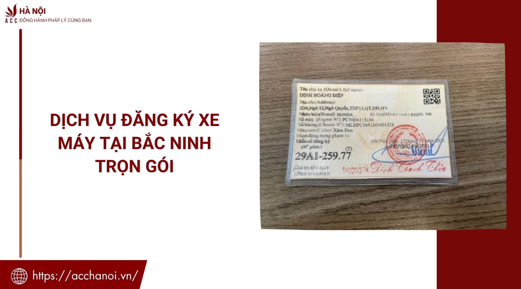 Dịch vụ đăng ký xe máy tại Bắc Ninh trọn gói