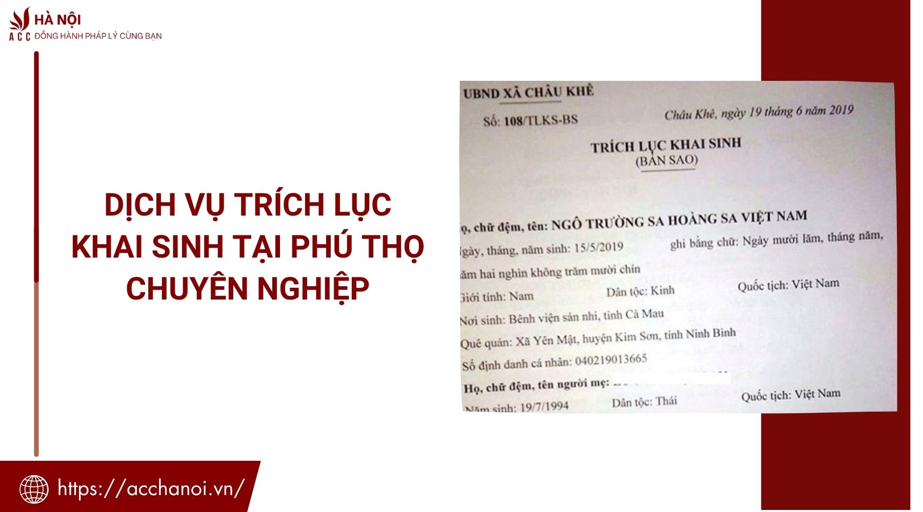 Dịch vụ trích lục khai sinh tại Phú Thọ chuyên nghiệp