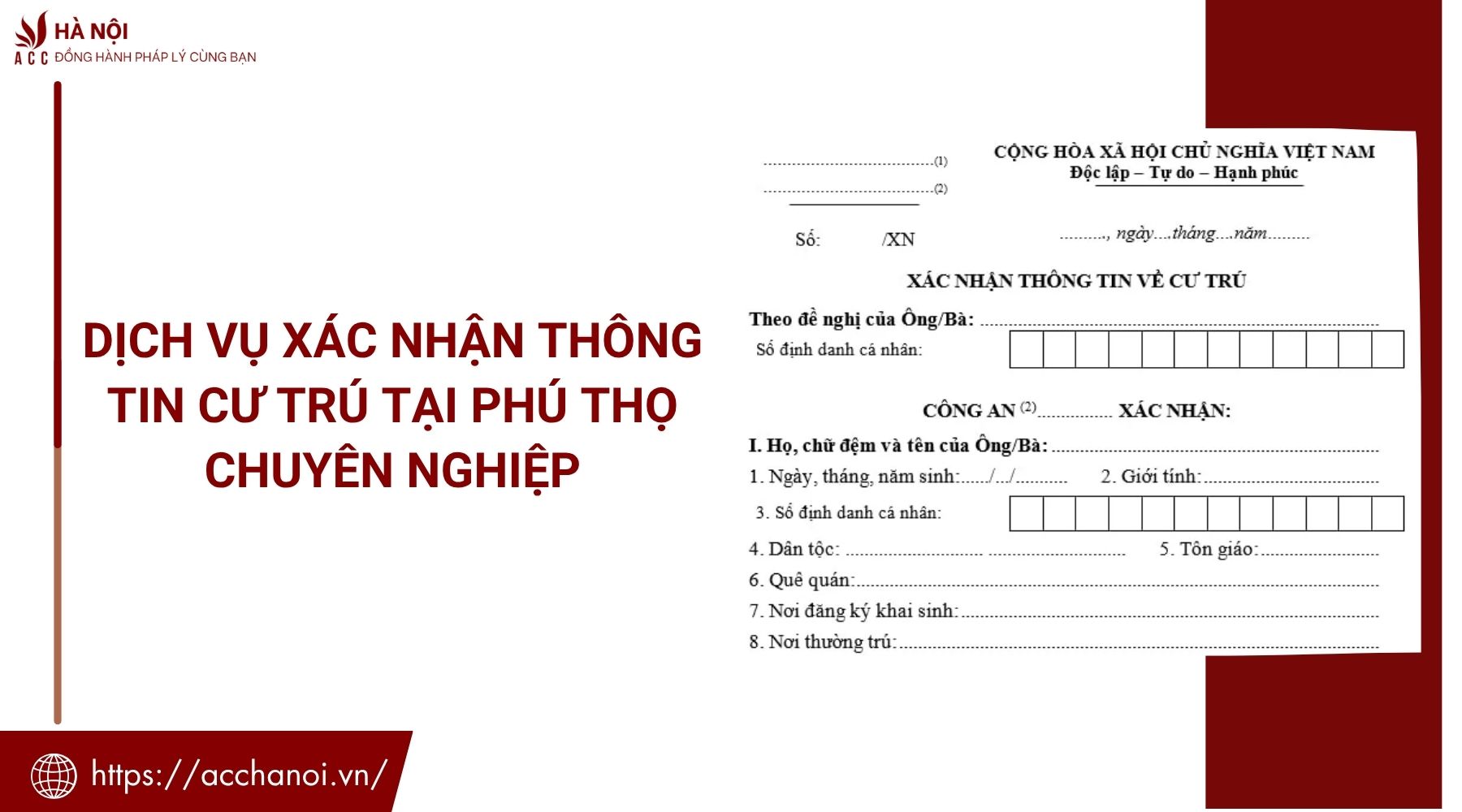 Dịch vụ xác nhận thông tin cư trú tại Phú Thọ chuyên nghiệp