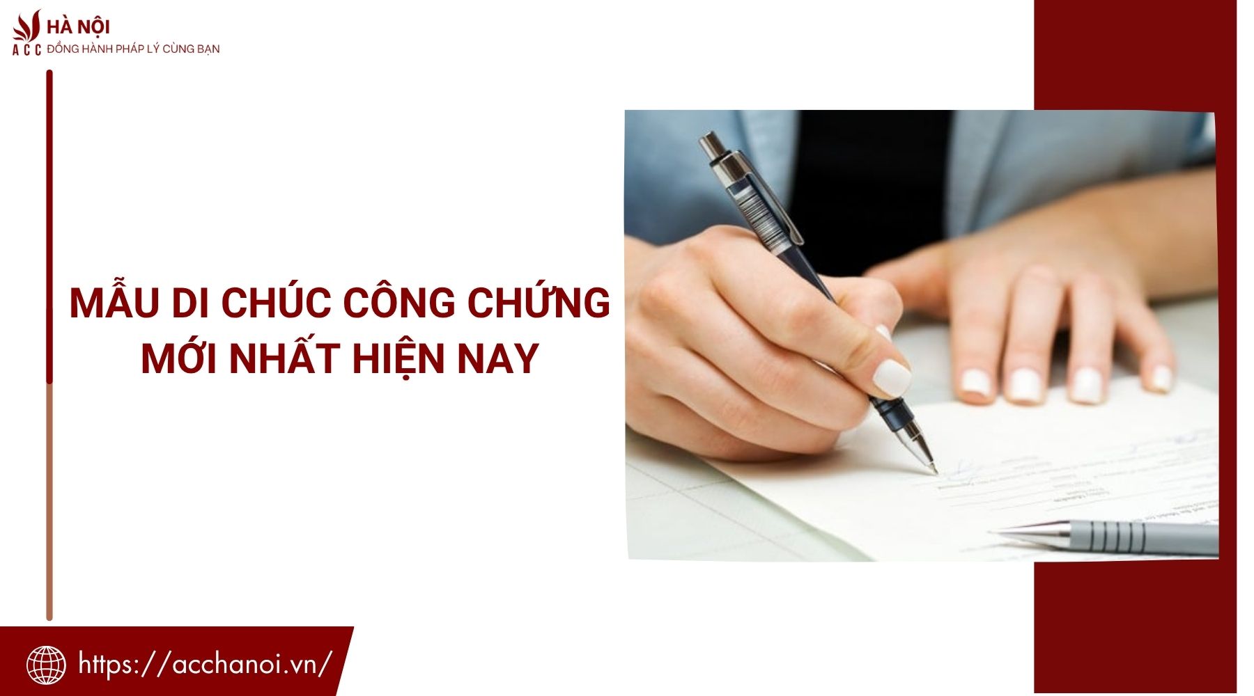 Mẫu di chúc công chứng mới nhất hiện nay