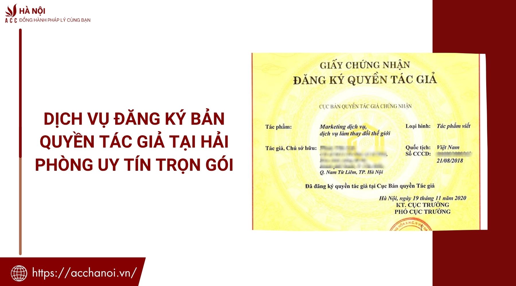 Dịch vụ đăng ký bản quyền tác giả tại Hải Phòng uy tín trọn gói