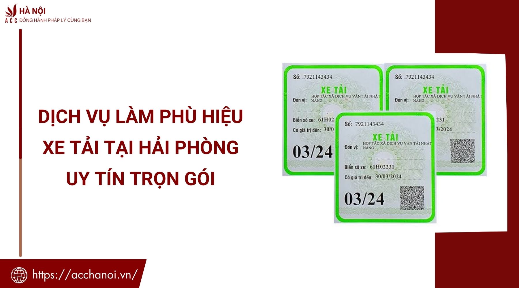 Dịch vụ làm phù hiệu xe tải tại Hải Phòng uy tín trọn gói