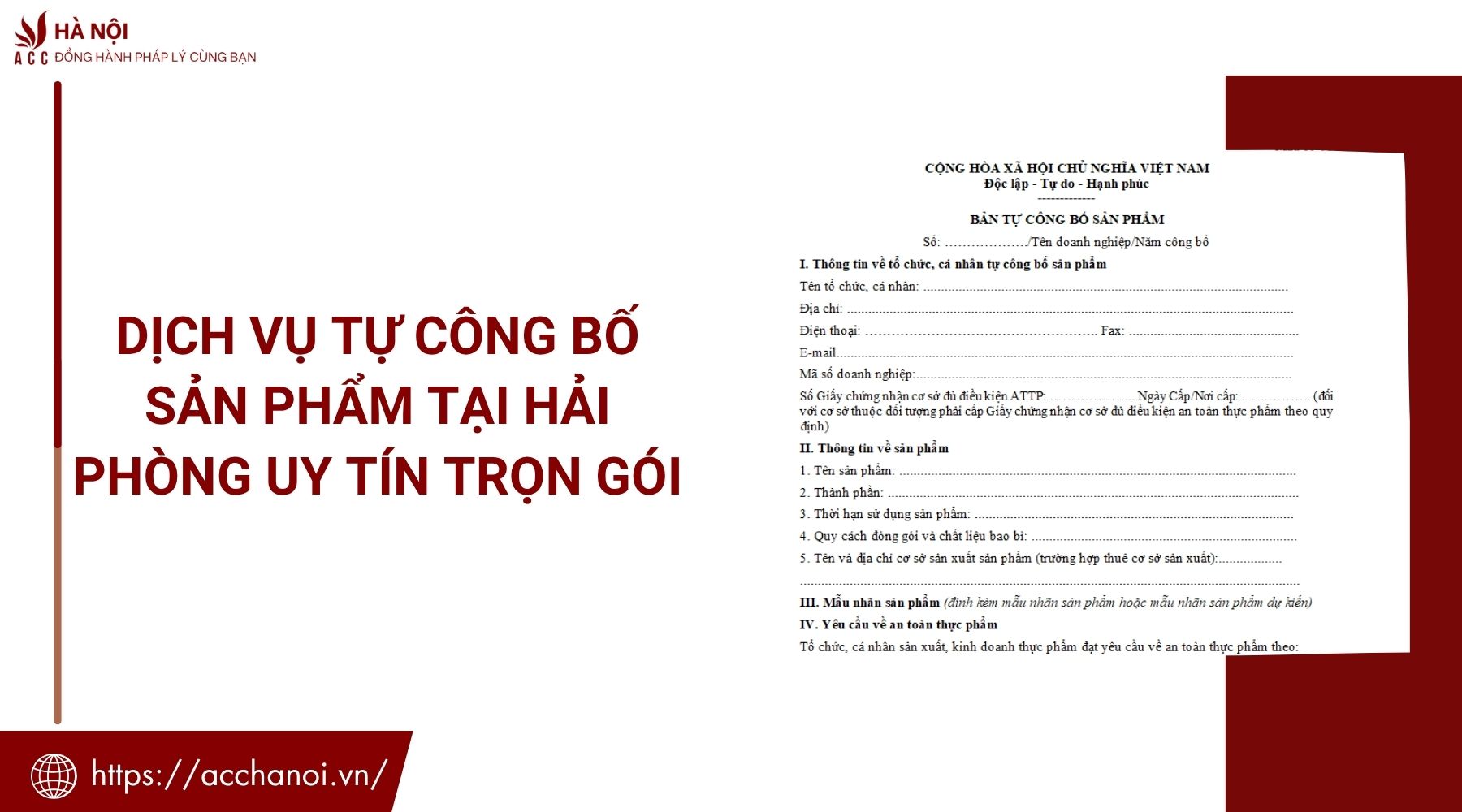 Dịch vụ tự công bố sản phẩm tại Hải Phòng uy tín trọn gói